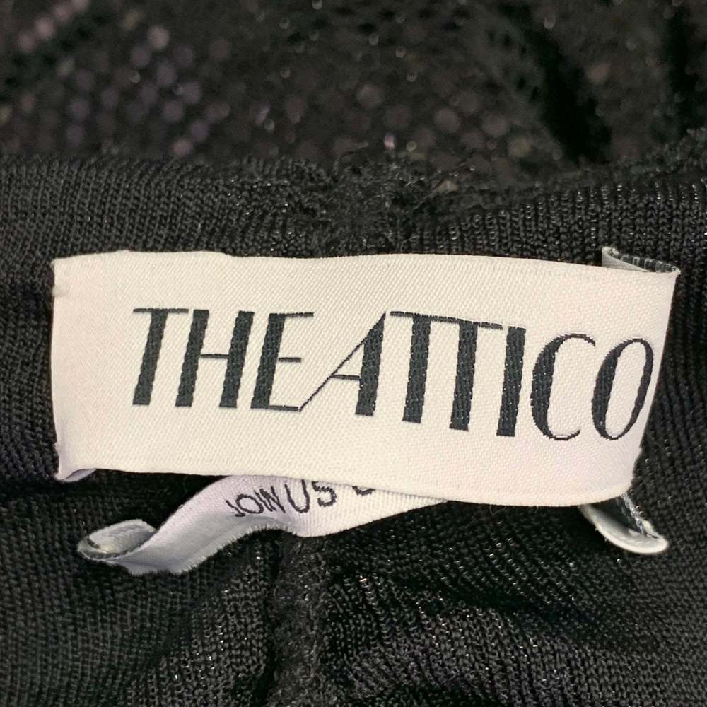 THE ATTICO Black Nylon Blend Sequined One Shoulder Dress Top - Picture 4 of 6